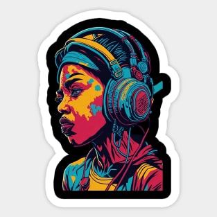 Music Retro Art Sticker